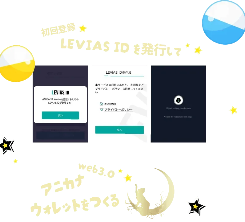 初回登録 LEVIAS ID を発行してアニカナウォレットをつくる